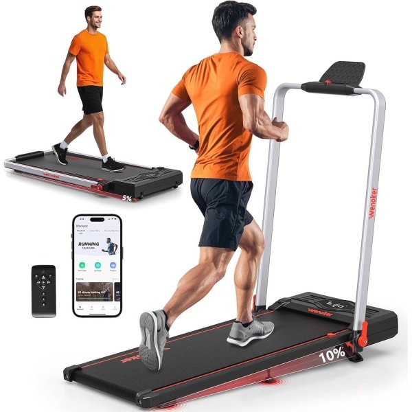 Inklapbare Loopband met Helling tot 12 km/u - 3-in-1 Wandelpad voor Thuis en Kantoor, Afstandsbediening en App