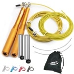 InnoTi Crossfit Skipping Rope for Men and Women - With or Without Ballast - High Speed Boxing and Fitness Skipping Rope - Lightweight Aluminum Rope - Double Jumps, Adjustable - Extra Spare Cable