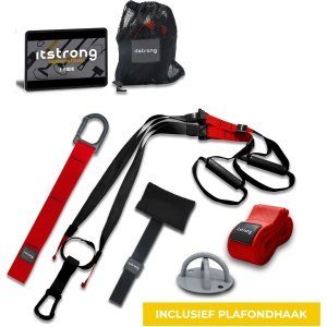 Itstrong TRX Suspension Trainer - TRX Resistance band - Calisthenics Weerstandsbanden - Fitness - Crossfit - Met Plafondhaak