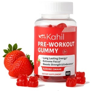 Kahil - Pre-Workout Gummies - Aardbei Smaak - 60 Stuks - met Vitamine B12 Creatine en Taurine - Shot