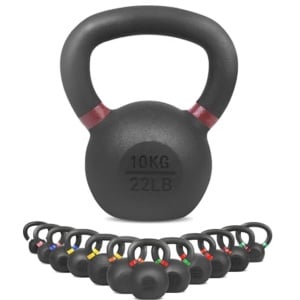 Kettlebell 4kg - 32kg van massief gietijzer met poedercoating voor krachttraining