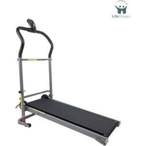 LifeStages - Loopband Inklapbaar - Loopband Met In Hoogte Verstelbare Handgreep Met Schokdemping - Snel Opvouwbaar In 2 Posities - LED-Scherm Voor Wandelen En Hardlopen