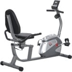 Ligfiets - Hometrainer - 8 Magnetische Weerstandsniveaus - LCD Scherm - Verstelbare Zitting en Weerstand - Hartslagsensoren - Max. Gebruikersgewicht 110 kg - Fietstrainer - Fitnessfiets - Grijs+Zilver