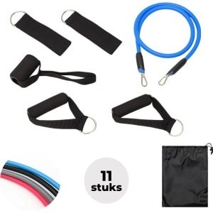 Lomera Multifunctioneel Fitness Set - 11-Delige Expander Set - Verschillende Weerstanden - Fitness Elastiek - Thuisworkouts - Krachttraining - Full Body Workout - Weerstandsbanden Set - Fitness Elastiek - Powerlifting en Thuisworkouts