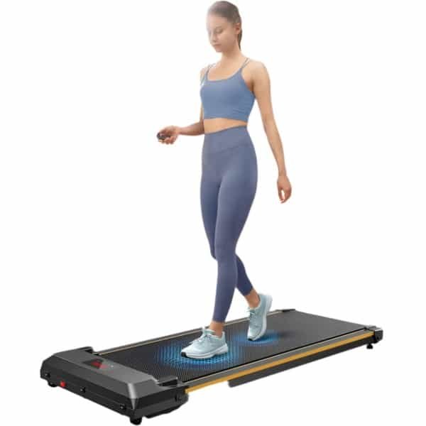 Loopband - Wandelband - Walking Pad - Walkingpad - LED-scherm - Afstandsbediening - 2,0 pk - Snelheidsbereik van 0,6-4 mph - Loopband - Dubbele schokdempers - Zwart - Laag Geluidsniveau