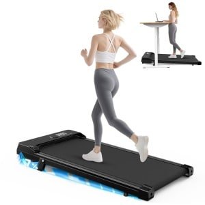 Loopband met 7% helling - Walkingpad Elektrisch 1-8 km/u instelbaar - Motor 2,5 pk - met afstandsbediening en LED-display - Treadmill - Zwart