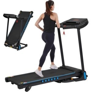 Loopband voor thuis, opvouwbaar, 14 km/u, loopbanden 3,0 pk met hartslagmeter, opvouwbare loopband met helling 6%, loopband voor thuis met LED-display en Bluetooth, maximaal draagvermogen 140 kg