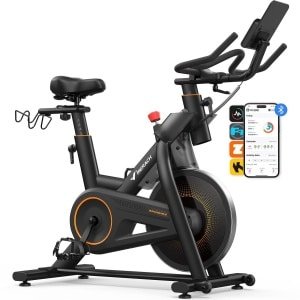 MERACH Hometrainer fiets - 16 verstelbare magnetische weerstandfitness - Bluetooth LCD-display - tablethouder - 18 kg vliegwiel - comfortabel en stil fietstrainer - tot 158 kg