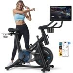 MERACH Magnetische Hometrainer - 8 Weerstandsniveaus - 15,6" HD Kleuren Touchscreen - Compatibele APP - Maximaal Gewicht 136 kg