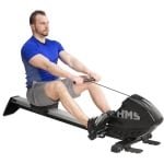 Magnetische Roeitrainer met 8 Weerstandsniveaus - Opvouwbare Roeimachine voor Thuis met LCD-Display, Transportwielen en Hartslagmeting - Max. 120 kg