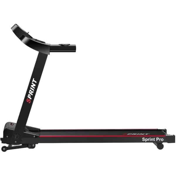 MegaGoods Sprint Pro - Elektrische loopband inklapbaar met armleuningen - 1-12 km/u - LCD display met 12 programma's - Hellingsfunctie - Incl. Flessen / Tablethouder - Bluetooth met speakers