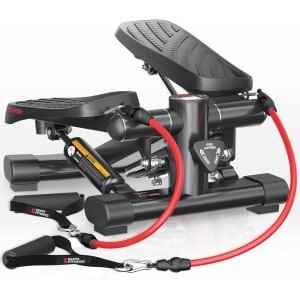 Mini Stepper voor Cardio Fitness - Volledige Lichaamstraining en Weerstandsbanden - Geschikt tot 158 kg