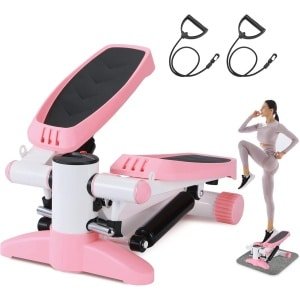 Mini Stepper voor Thuis - Multifunctionele Cardio Trainer met LCD-display en Weerstandsbanden - Compact en Stille Oefenapparaat tot 150 kg