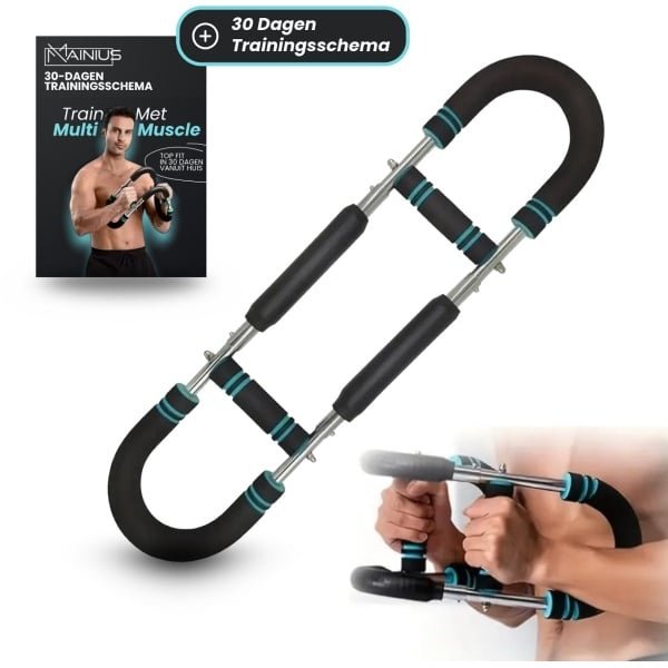 MultiMuscle Pro™ - Fitness Trainer - Fitness voor Boven- en onderlichaam - 3 weerstandniveaus - Borst en Armen - Rug en Schouders - Benen - Buikspieren - Chest Trainer - Fitness Apparaten Krachttraining voor Thuis - Bundel