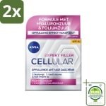 NIVEA - CELLular Expert Filler Dagcrème - Anti-Veroudering Gezichtscrème - SPF 15 - Met Hyaluronzuur, Creatine & Foliumzuur - 50 ml - Voordeelverpakking - 2 stuks - Anti-age crème - Dagcrème