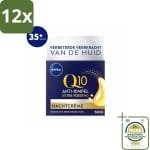 NIVEA - Nachtcrème - Q10 Extra Voedend - Voor droge huid - Anti-Rimpel - Met Creatine - 50 ml - Voordeelverpakking - 12 stuks - Droge huid - Anti-rimpelcrème