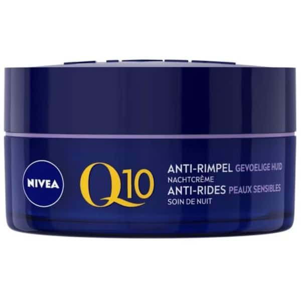 NIVEA - Nachtcrème - Q10 POWER Anti-Rimpel Gevoelig - Voor gevoelige huid - Met Q10, Creatine & Zoethoutextract - 50 ml - 1 stuk
