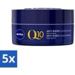NIVEA - Nachtcrème - Q10 POWER Anti-Rimpel Gevoelig - Voor gevoelige huid - Met Q10, Creatine & Zoethoutextract - 50 ml - Bulkverpakking - 5 stuks