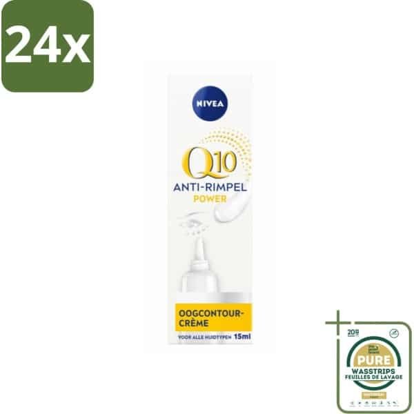 NIVEA - Oogcrème - Q10 POWER - Tegen donkere kringen & rimpels - Voor alle huidtypen - Met Q10 & Creatine - 15 ml - Voordeelverpakking - 24 stuks - Donkere kringen - Wallen