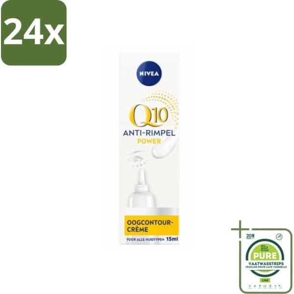 NIVEA - Oogcrème - Q10 POWER - Tegen donkere kringen & rimpels - Voor alle huidtypen - Met Q10 & Creatine - 15 ml - Voordeelverpakking - 24 stuks - NIVEA oogcrème - Oogcontourcrème