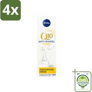 NIVEA - Oogcrème - Q10 POWER - Tegen donkere kringen & rimpels - Voor alle huidtypen - Met Q10 & Creatine - 15 ml - Voordeelverpakking - 4 stuks - NIVEA oogcrème - Oogcontourcrème
