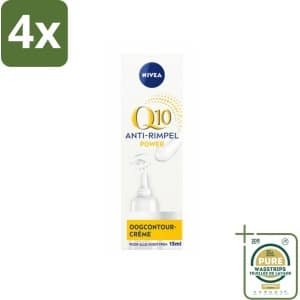 NIVEA - Oogcrème - Q10 POWER - Tegen donkere kringen & rimpels - Voor alle huidtypen - Met Q10 & Creatine - 15 ml - Voordeelverpakking - 4 stuks - Donkere kringen - Wallen