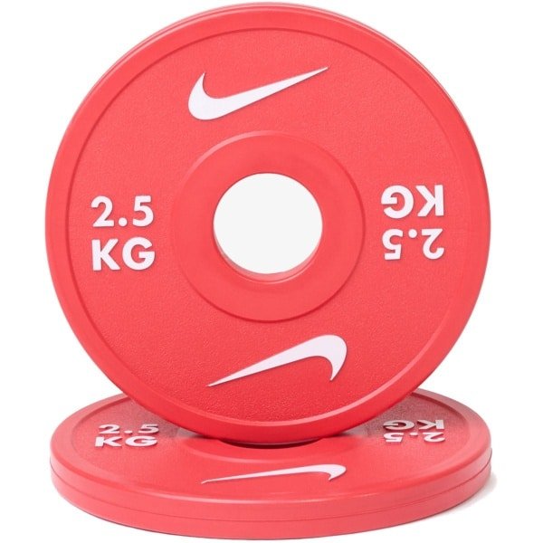 Nike Halterschijven paar 2.5 kg - Gewichtsschijf met Rubbercoating - 50 mm - Voor Gecontroleerde Progressie & Krachttraining