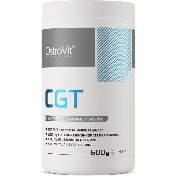 OstroVit - CGT - 600 g - peach - 0.6 KILO - creatine monohydraat, L-glutamine en taurine complex - Speciaal ontwikkeld voor sporters die hun kracht, spieropbouw en herstel willen maximaliseren.