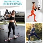 Pilates Bar Set met 6 Weerstandsbanden - Draagbare Home Gym voor Yoga, Pilates & Krachttraining (met Deuranker, Enkelbanden & Trainingsposter)