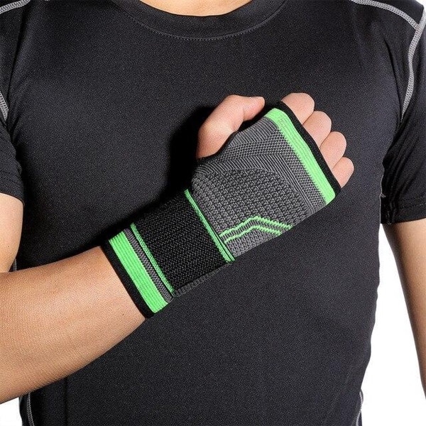 Pols brace band | Beschermer | Sport | Krachttraining & Fitness & Yoga | Ondersteuning | Verstelbaar | Universeel | Zwart/Groen