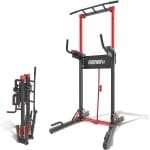 Power Tower Pull Up Bar Station - Verstelbaar opvouwbaar dipstation voor thuisgym en krachttraining
