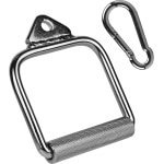 Professionele Eénhandige Handgreep voor Krachttraining - Staal Zilver Verchroomd met Karabijnhaak
