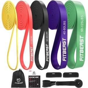Pull Up Assist Bands Set - Weerstandsbanden met 5 Niveaus voor Krachttraining, Yoga en CrossFit