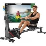 Roeitrainer voor Thuis - 16 Weerstandsniveaus, Ultrastille Magnetische Roeimachine, Dubbele Rails voor Extra Stabiliteit, Compact en Eenvoudig te Monteren