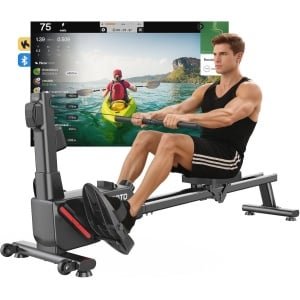 Roeitrainer voor Thuis - 16 Weerstandsniveaus, Ultrastille Magnetische Roeimachine, Dubbele Rails voor Extra Stabiliteit, Compact en Eenvoudig te Monteren