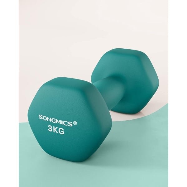 Set van 2 korte hexagon halters met neopreen coating voor krachttraining thuis - SONGMICS Dumbbell