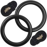 Set van 2 turnringen van duurzaam materiaal in zwart, ideaal voor krachttraining, pull-ups en fitnessoefeningen voor thuis of in de sportschool