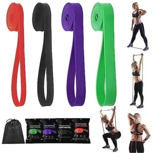 Set van 4 Weerstand Bands voor Krachttraining en Fysiotherapie