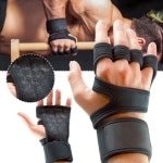 Sport Fitness Handschoenen - Trainingshandschoenen - Gewichtheffen - Crossfit - Krachttraining - Ademend & Anti-slip - Unisex - Zwart - Maat M