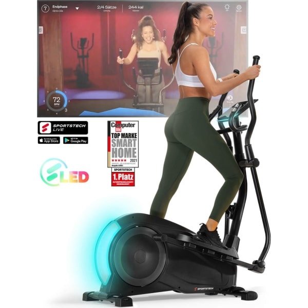 Sportstech CX700 Crosstrainer - 24 Niveaus - LED Display - Stil