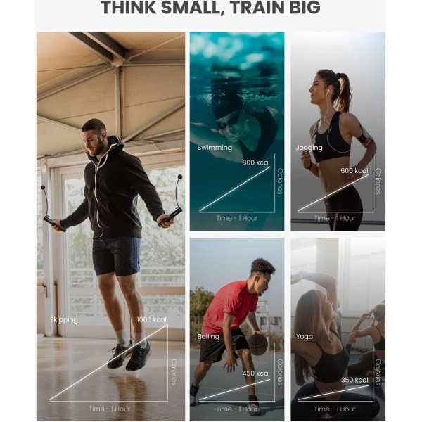 Springtouw met Teller - Springtouw zonder Touw - Intelligent springtouw met teller - Verstelbare draadloze springtouwen - App-gegevensanalyse - Snelheidspring touw voor fitness - Trainingsuitrusting voor vrouwen, mannen en kinderen - Crossfit