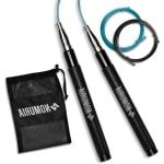 Springtouw van aluminium verstelbaar - krachttraining voor cardio fitness - parelgreep 2 handgrepen + 2 touwen + 1 tas