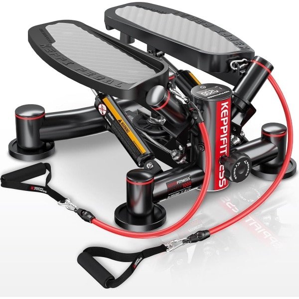Steppers voor Thuisgymnastiek - Mini-Stepper met Weerstandsbanden voor Cardio Training en Full Body Workout