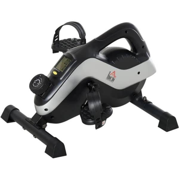 Stoelfiets - Bureaufiets - met Bevestigingsband en Antislipmat - Verstelbare Weerstand - Fietstrainer met LCD-scherm - Mini Hometrainer - Deskbike - Fitness - Pedaaltrainer voor Beentraining