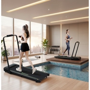 Treadmill 3-in-1 Incline Walking Pad Klapbaar - 12 km/h, 2.0 HP Motor, LED-Display, Afstandsbediening, Antislip Loopvlak, Opvouwbaar & Stil Loopband voor Thuis en Kantoor - Altameubel