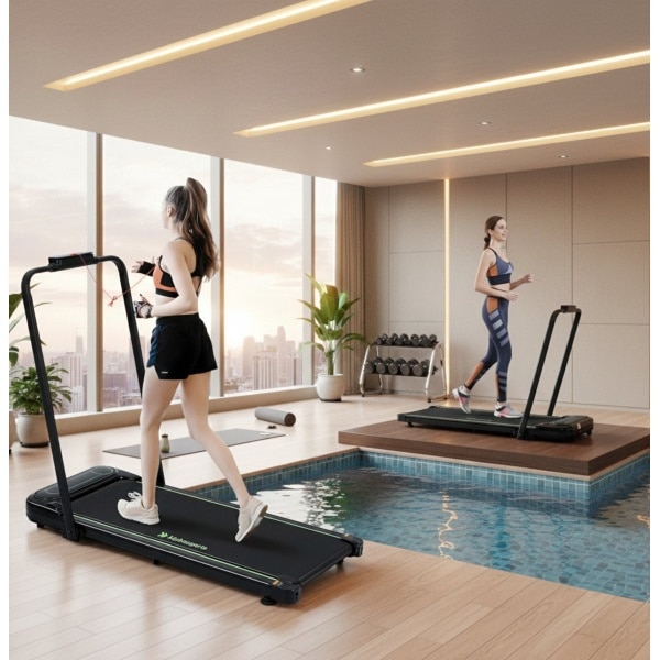 Treadmill 3-in-1 Incline Walking Pad Klapbaar - 12 km/h, 2.0 HP Motor, LED-Display, Afstandsbediening, Antislip Loopvlak, Opvouwbaar & Stil Loopband voor Thuis en Kantoor - Altameubel