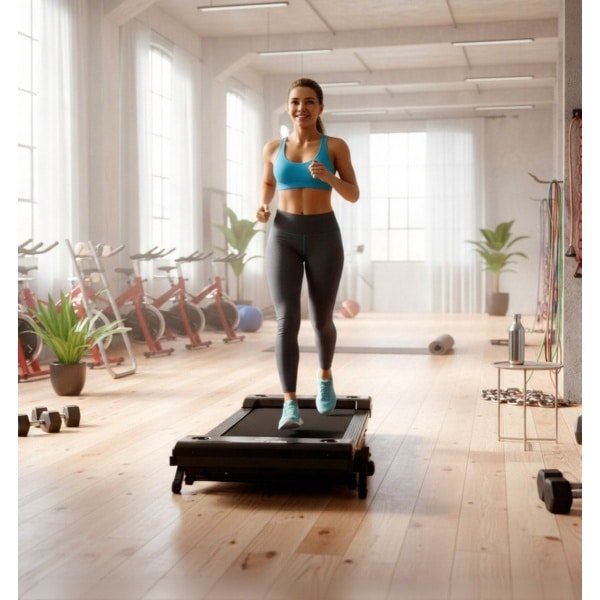 Treadmill 3-in-1 inklapbaar met helling 12%, 6 km/u, stille loopband voor thuis en kantoor, draagbaar met afstandsbediening en LED-display - Altameubel