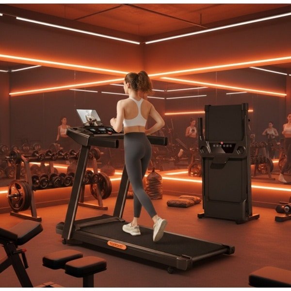 Treadmill Inklapbare Loopband met Helling 15% - 12 km/u - 3.0 PK Motor - 12 Programma's - Stil & Schokabsorberend - Compact Fitnessapparaat voor Thuis - Altameubel