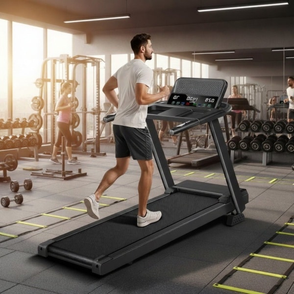 Treadmill Met 15% Hellingshoek & App - Opklapbaar Incline Loopband 12 km/u 2.5PK Brushless Motor, LED Display, Hartslagmeter, Bluetooth Speaker & 12 Programma's - Premium Dempingssysteem - Altameubel