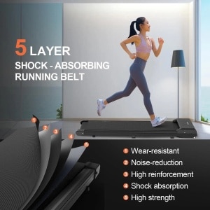 TrendWave Loopband - Underdesk Loopband 1-10 km/u met Afstandsbediening - Opvouwbare Loopband voor Thuis Wandelen Kantoor (130 kg)